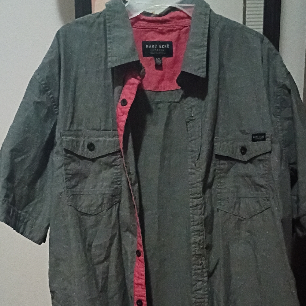 Marc Ecko Gray and Pink Shirt Jacket for Men